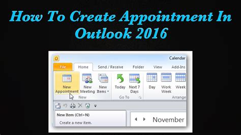 How To Create An Appointment In Outlook 2016 YouTube