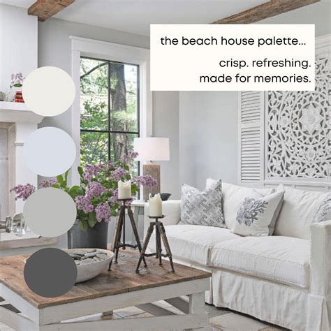 Beach House Benjamin Moore Paint Palette, Coastal Interior Paint Colors for Home, Beach Neutrals ...