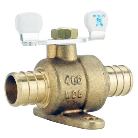 Apollo 3 4 In Brass Pex B Barb Ball Valve With Tee Handle And Mounting Pad Apxv34t The Home Depot