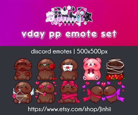 Vday Pp Plush Emote Set Etsy