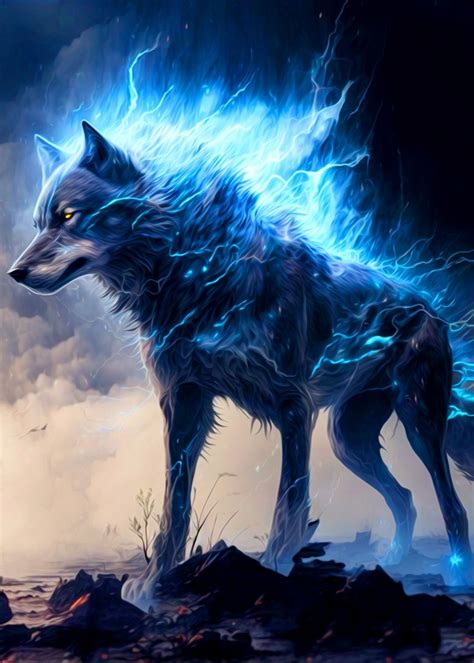 Fantasy Wolf Poster Picture Metal Print Paint By Hustle 92 Displate