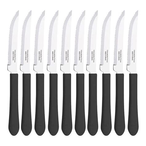 Kit 12 Facas Churrasco Leme Preto Lâmina Inox Tramontina Shopee Brasil