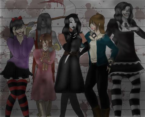 Creepypasta Lineup Girls 1 By Fnaftmntcp4 On Deviantart