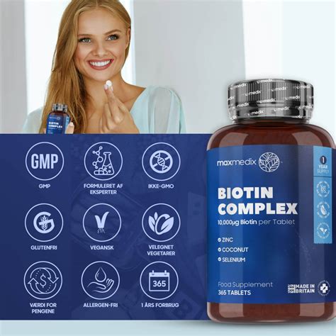 Køb Biotin Complex 365 stk 10000 mcg Vitaminer til hår hud og negle