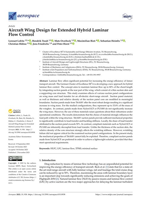 (PDF) Aircraft Wing Design for Extended Hybrid Laminar Flow Control