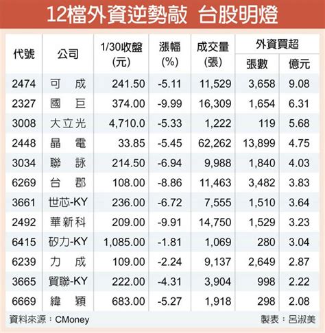 12檔外資狂敲 扮明燈 證券．權證 工商時報