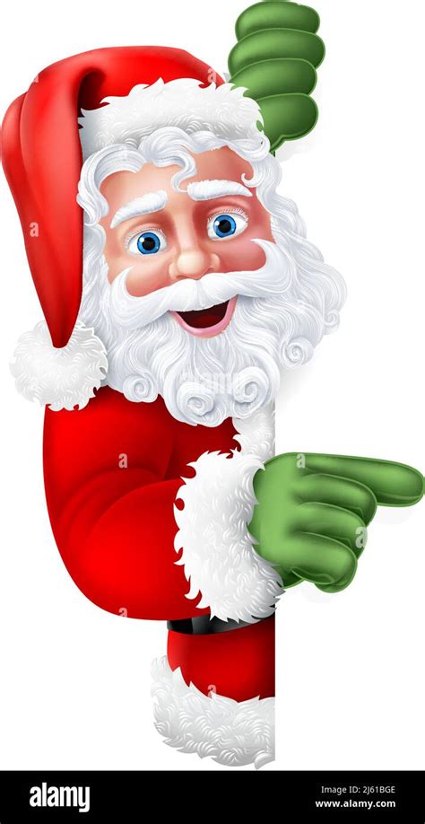 Santa Claus Christmas Pointing At Sign Cartoon Stock Vector Image And Art Alamy