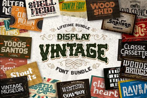 The Display Vintage Font Bundle Best Seller Collection