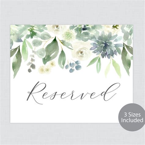 Reserved Sign Wedding Acrylic Table Sign Rustic Table Etsy