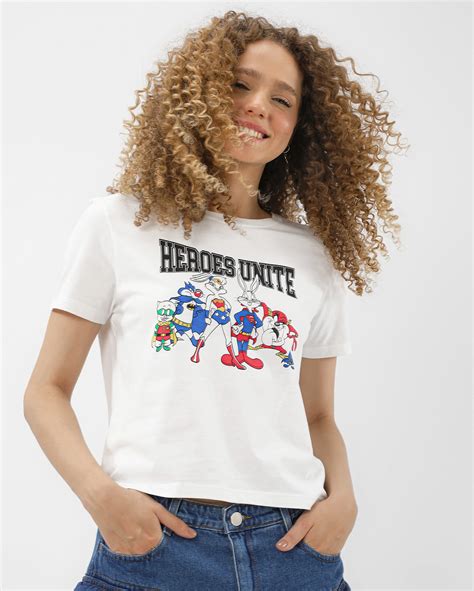 Riachuelo Camiseta Feminina Looney Tunes De Liga Da Justi A Branca