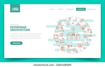 Enterprise Architecture Concept Circle Icon Website Stock Vector