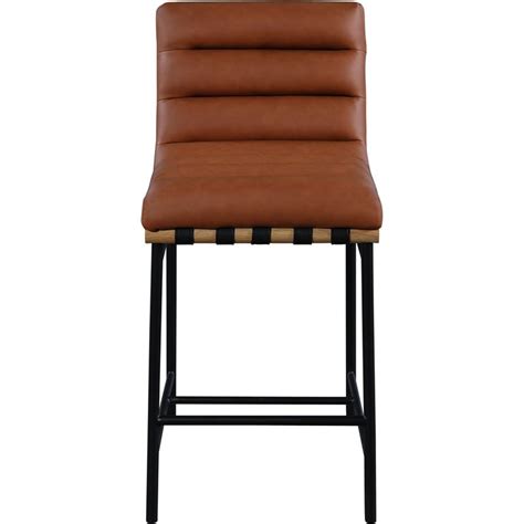 Burke Cognac Faux Leather Counter Stool Cymax Business