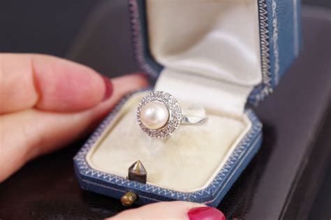 Art deco diamond pearl ring – Maison Mohs