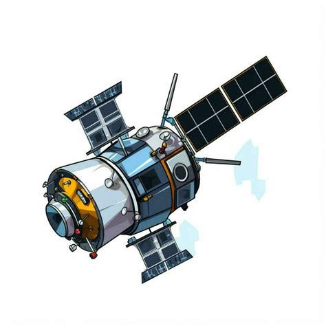 Satellite 2d Cartoon Vector Illustration On White Backgrou 30692307