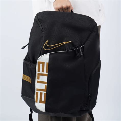 Nike Elite Pro Basketball Backpack Black White Metallic Gold Ba6164