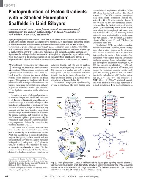 Pdf Photoproduction Of Proton Gradients With P Stacked Fluorophore