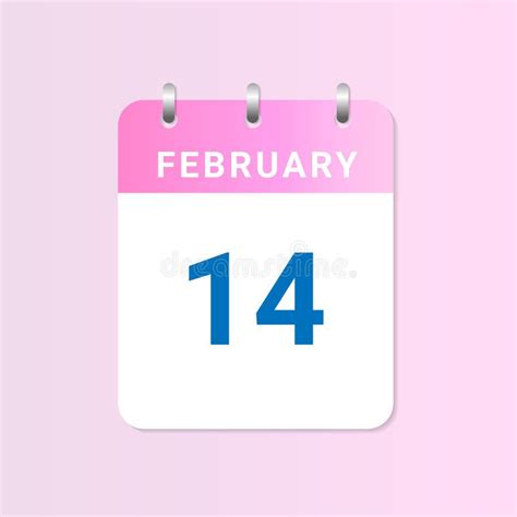 February 14th Calendar Stock Illustrations 750 February 14th Calendar