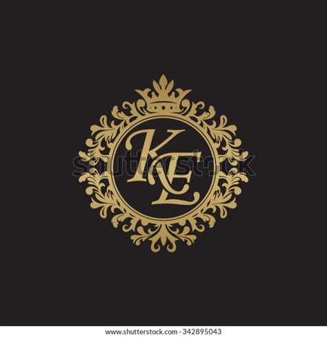 Ke Initial Luxury Ornament Monogram Logo Stock Vector Royalty Free