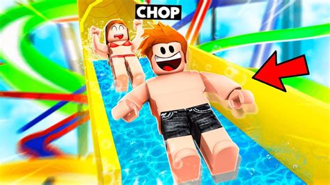 Chop Made Longest Water Slide In Waterpark Roblox Youtube