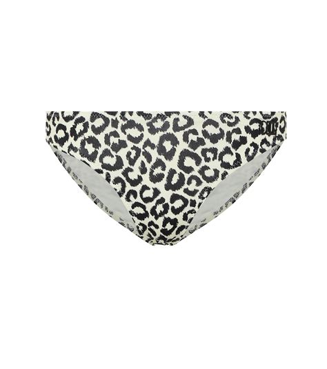 The Eva Leopard Print Bikini Bottoms In Beige Solid Striped Mytheresa