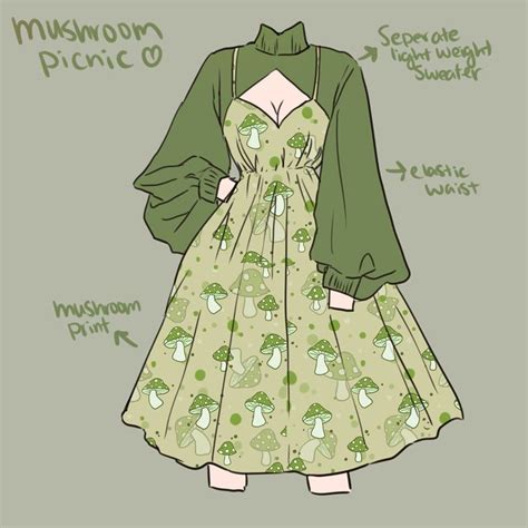 Toxic Mushroom Picnic In 2023 Clothing Design Sketches Dress Design