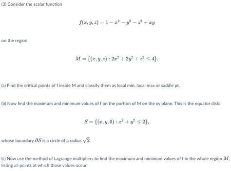 Solved 3 Consider The Scalar Function