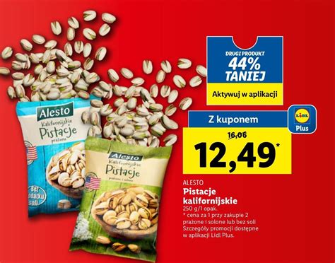 Promocja Pistacje Kalifornijskie Pra One I Solone Alesto W Lidl