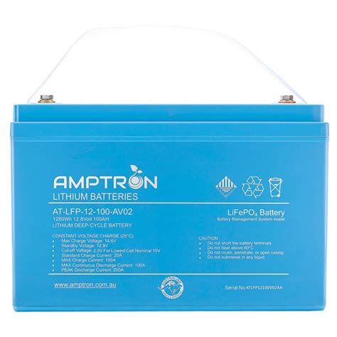 12V 100Ah 100A Continuous Discharge LiFePO4 Battery Amptron