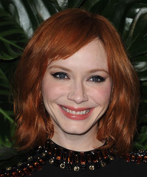 Christina Hendricks Medium Straight Casual Hairstyle With Side Swept