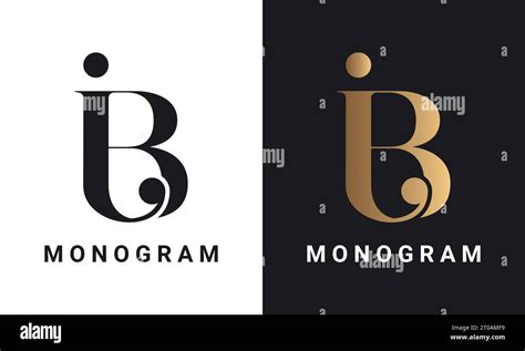 Luxury Initial Jb For Bj Monogram Text Letter Logo Design Stock Vector