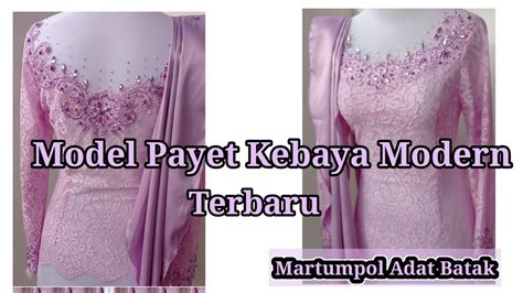 Model Kebaya Payet Modern Terbaru Lilac Untuk Martumpol Adat Batak