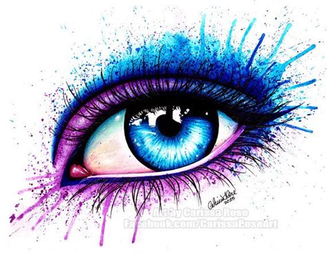 Art Print Eye Poster Colorful Pop Art Pink Splatter Makeup Watercolor Eye Painting 5x7, 8x10, 10 ...