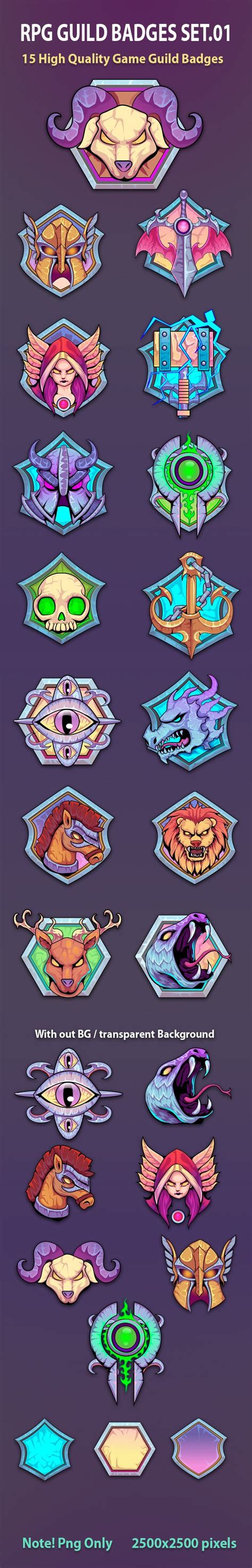 15 Rpg Guild Game Badges By Dionartworks Codester