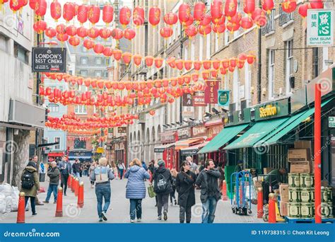 The London Chinatown with Red Lantern Hanging Around Editorial Image ...