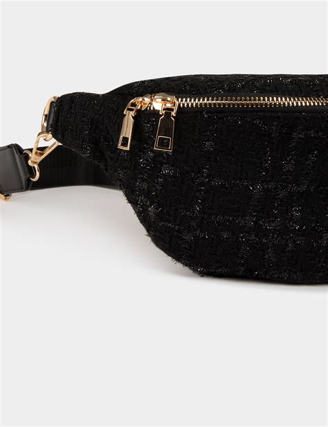 Sac Banane Tweed Noir Femme Morgan