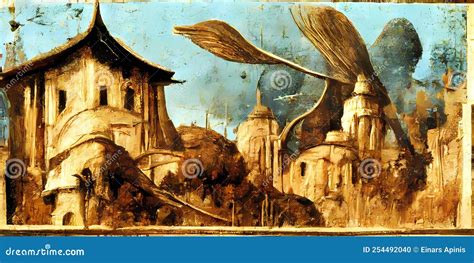 LEONARDO DA VINCILANDSCAPE with WINGDETAIL from ANNU Stock Illustration - Illustration of ...