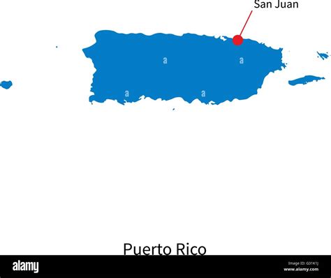 Vector Map Of Puerto Rico And Capital City San Juan Stock Vector Image