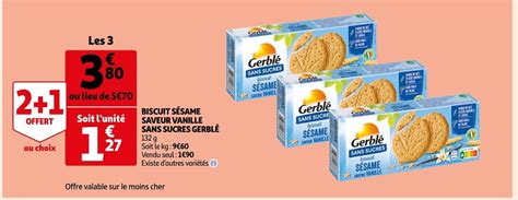 Promo Biscuit S Same Saveur Vanille Sans Sucres Gerbl Chez Auchan