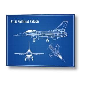 F Fighting Falcon Airplane Blueprint Drawing Plans For General