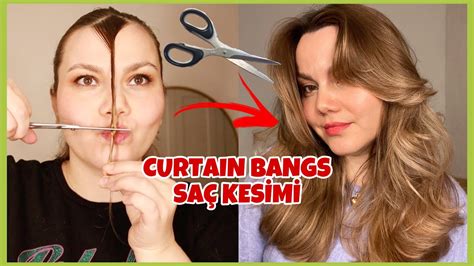 CURTAIN BANGS SAÇ KESİMİ YAPTIM YouTube