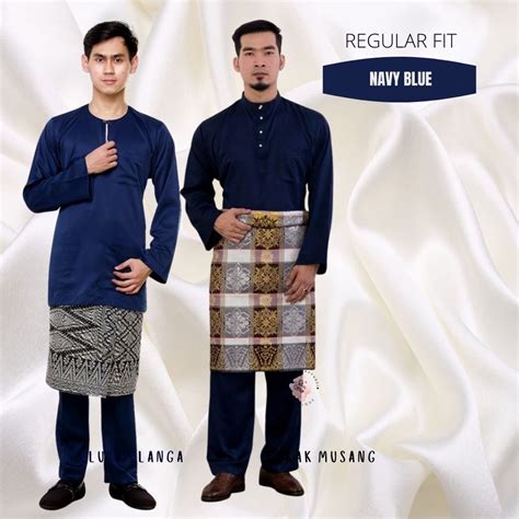 Baju Melayu Teluk Belanga Cekak Musang Pesak Yellow Baby Blue