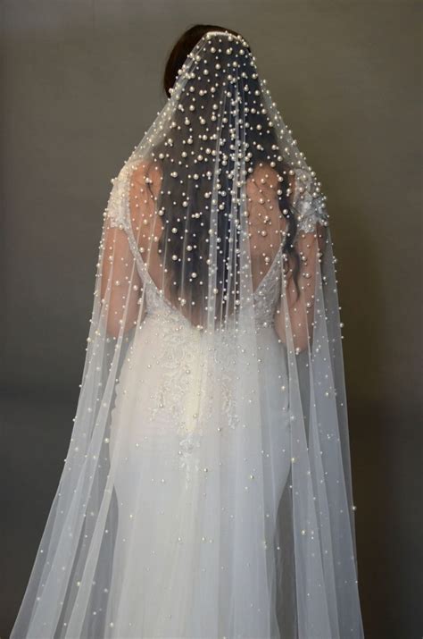 Camille Cascades Of Pearls Royal Cathedral Veil In 2023 Cathedral Wedding Veils Cathedral