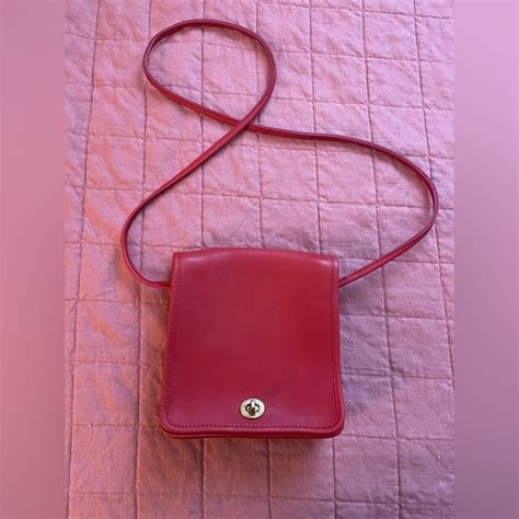 Coach Bags Vintage Coach Red Leather Crossbody Poshmark