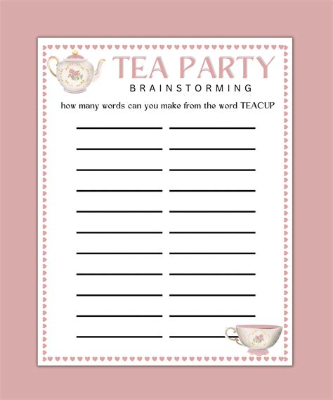 Free Tea Party Printables - Totally Free Printables