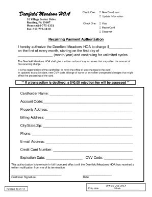 Fillable Online Deerfield Meadows Hoa Fax Email Print Pdffiller