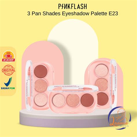 Jual Pinkflash 3 Pan Shades Eyeshadow Palette E23 Giltter High Pigment