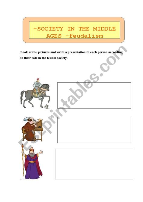 Feudal Society Esl Worksheet By Raquel75