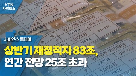 상반기 재정적자 83조 연간 전망 25조 초과국세청 세입 예산 조달 최선 Ytn 사이언스 Youtube