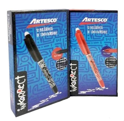 LAPICERO BORRABLE ARTESCO CAJITA X12 Und CAJA POR COLOR ROJO AZUL Y