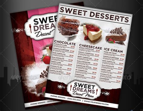 16 Dessert Menu Templates Free And Premium Downloads